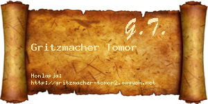Gritzmacher Tomor névjegykártya